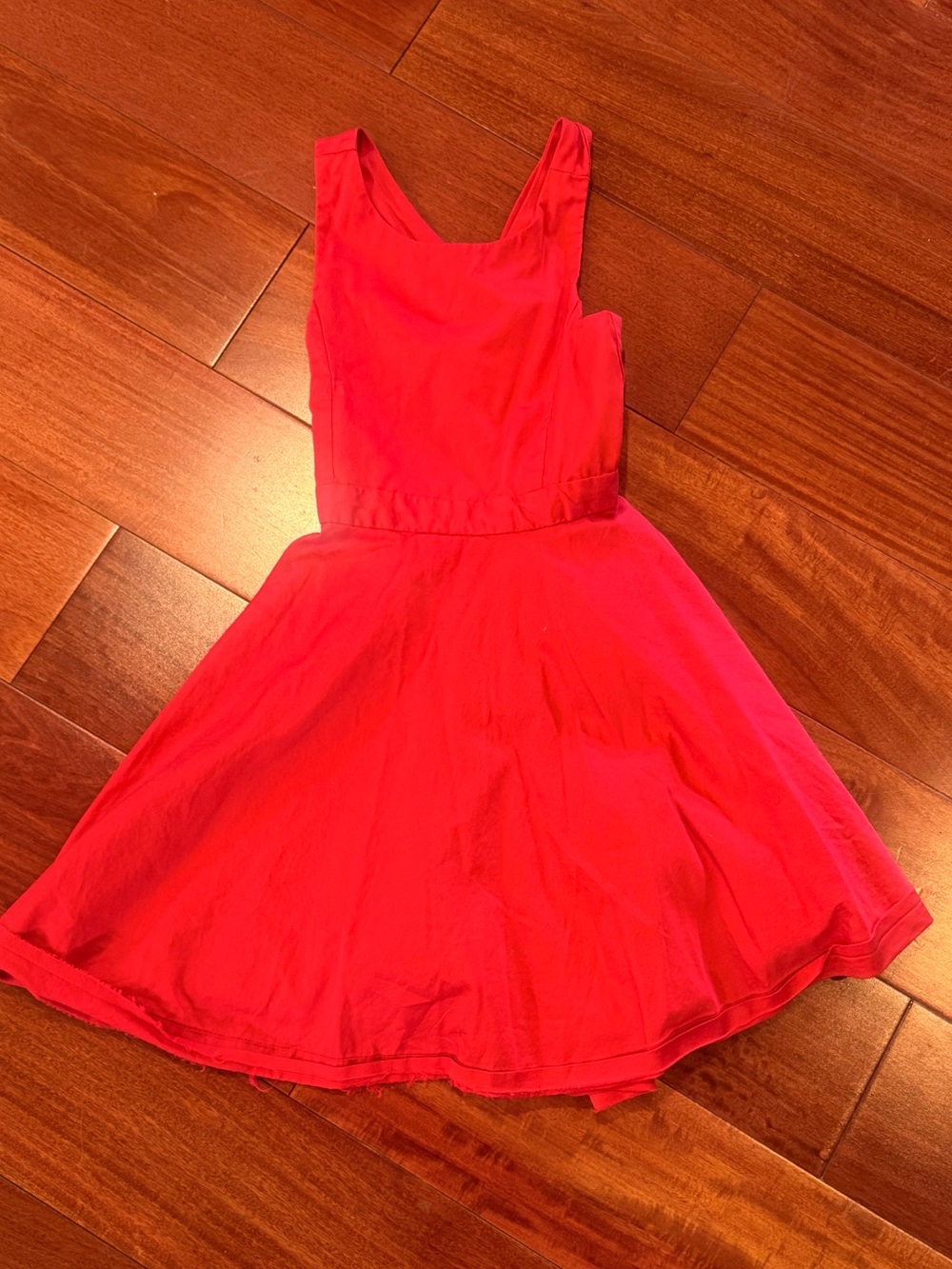 Ralph Lauren Girls Red Fit-and-Flare Dress cross back